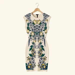 Floral Jacquard Knit Bodycon Dress: BCBGMAXAZRIA Ellena, Women’s XXS